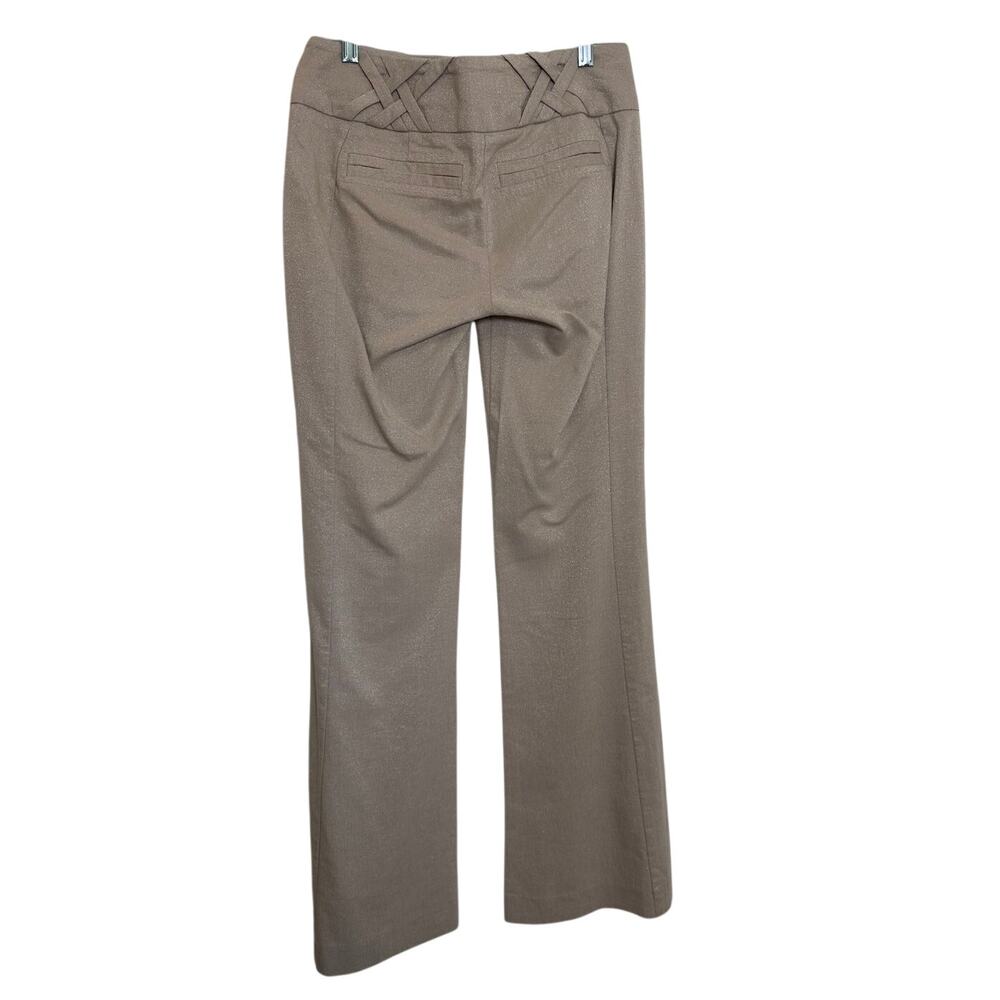 Vintage bebe Pants Made USA Size 2 Taupe Metallic Shimmer Straight Leg Y2K - Picture 5 of 11